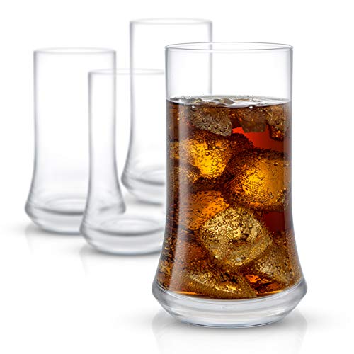 JoyJolt Cosmos Highballgläser - 4 Stück Hohe Glas - 20oz großes Trinkglas Set - Bleifreie Kristall hohe Gläser für Wasser, Saft, Bier und Cocktails - Premium Tall Tumbler für Getränke von JoyJolt