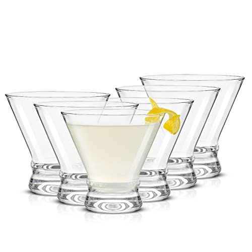 JoyJolt Martini-Gläser-Set mit 6 Stück – Cocktailgläser – 237 ml Martini-Gläser ohne Stiel – Margarita-Gläser – Likör-Trinkgläser – Barglas – Dessertbecher aus Glas – Martini-Glasbecher von JoyJolt