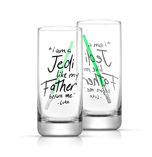 JoyJolt Star Wars Luke Skywalker Lichtschwert Trinkglas – 402 ml – 2 Stück von JoyJolt