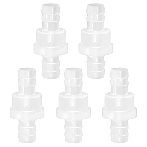 JoyTube 5 Packungen Rückschlagventil, 10 mm, Einweg-PVDF-Kunststoff-Schlauchstutzen für Kraftstoff, Gas, Flüssigluft von JoyTube