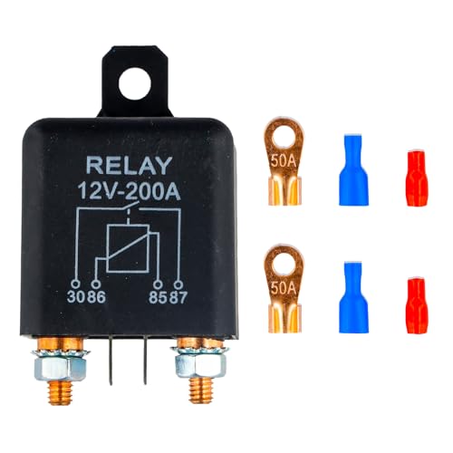 12V 200A Relais, Kfz Relais, Batterie Trennrelais, Auto Kfz Relais Set, Verfügt über Ein 2-Poliger Fußabdruck und 4 Terminals, für Autos, Lkws, Boote von Joyan