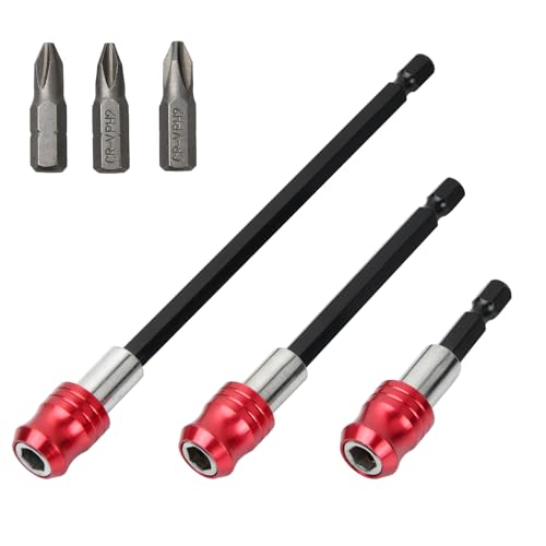 3 Stück Bithalter Magnetisch, Schnellwechsel Bithalter, 1/4" Sechskantschaft Verlängerung Bithalter Magnet Geeignet, 60/100/150mm Magnetische Bohrerhalter für Bohrmaschinen Schlagschrauber 3 Stück Bithalter Magnetisch, Schnellwechsel Bithalter, 1/4" Sechskantschaft Verlängerung Bithalter Magnet Geeignet, 60/100/150mm Magnetische Bohrerhalter für Bohrmaschinen Schlagschrauber von Joyan