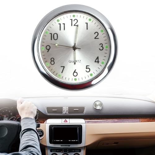 Auto Armaturenbrett Uhr Mini Uhr Armaturenbrett Dashboard Quarzuhr Analoge Quarz Autouhr Auto Air Vent Clip Uhr für Auto Innendekoration kleine Wanduhr Home Decor (Weiß) von Joyan