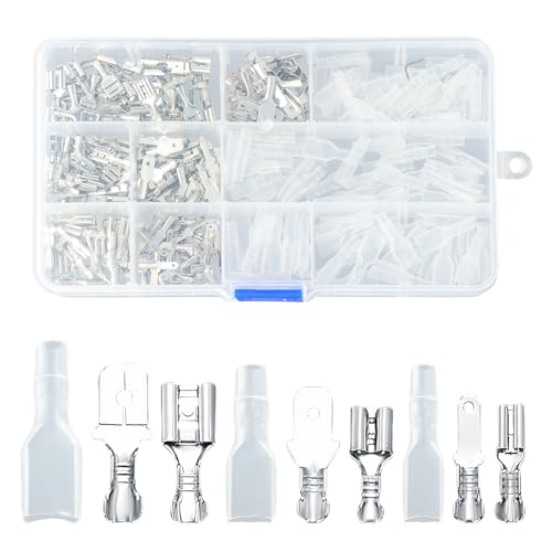 Crimpstecker Sortiment - Hochwertiges Flachsteckhülsen Set, Kabelschuhe Flachstecker Set für Vielseitige Anwendungen, Sicher und Einfach zu Verwenden, Flachstecker Set Kabelschuhe Sortiment von Joyan