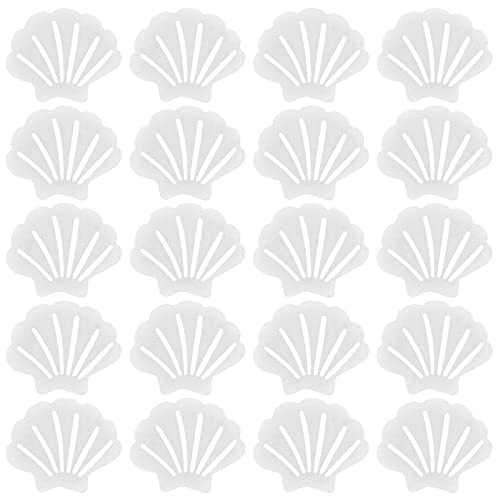 Joyan 20 Stück Anti Rutsch Badewanne Aufkleber, Selbstklebende Badewannen Sticker Anti-rutsch Aufkleber dusche Shell-Form mit hochwertigem Schaber für Schwimmbäder, Boote (Transparent) von Joyan