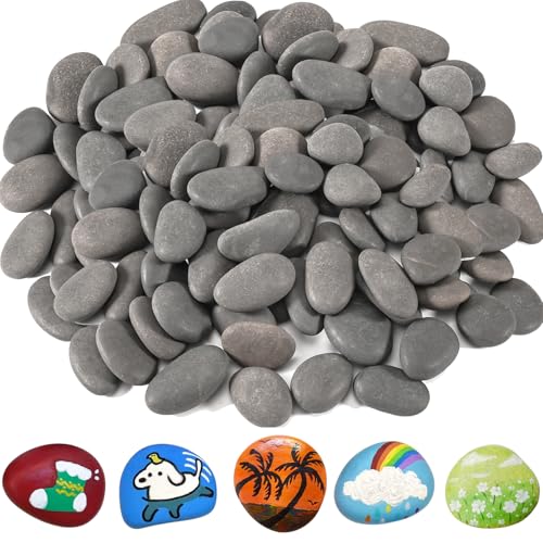 Joycabin 100 Stück Steine zum Bemalen, 2-3 cm Flache Steine zum Bemalen, Dekosteine Naturstein Natürlicher Flussstein DIY Aquarium Deko Steine für Bunte Malerei und Dekoration Blumentöpfen von Joycabin