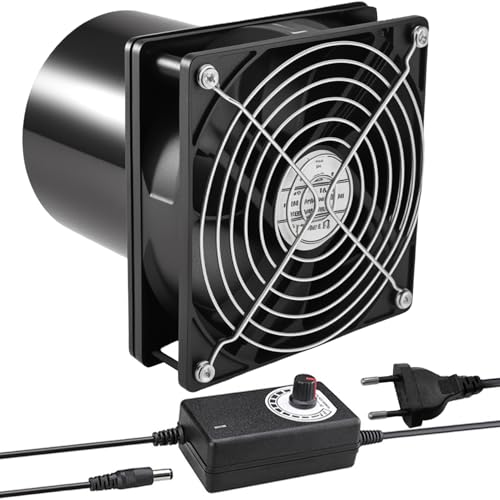 Joycabin Rohrventilator 100mm Abluftventilator Rohrlüfter mit Geschwindigkeitsregler, Rohrventilator Hitzebeständig Lüfter Leise Rauchabzug Ventilator für Küchen,WC,Gewächshaus,Garage,Luftzirkulation von Joycabin