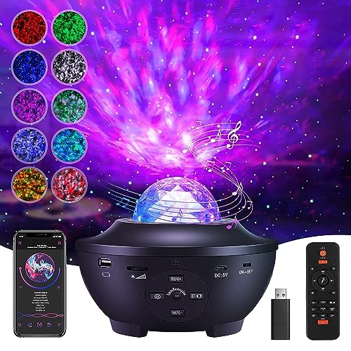 Joycabin Sternenhimmel Projektor Galaxy Light Nachtlicht Ozeanwelle Projektor Sternenlichtprojektor LED Aurora Bluetooth Musik Projektor Lampe für Kinder Erwachsene Schlafzimmer Dekor Party Geschenk von Joycabin