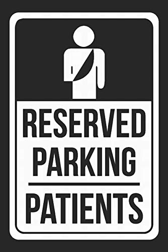 Joycenie Blechschild, Aluminium, mit Parkplatz-Patienten, 20,3 x 30,5 cm, Weiß/Schwarz 8x12 INCH J235 Joycenie Blechschild, Aluminium, mit Parkplatz-Patienten, 20,3 x 30,5 cm, Weiß/Schwarz 8x12 INCH J235 von Joycenie