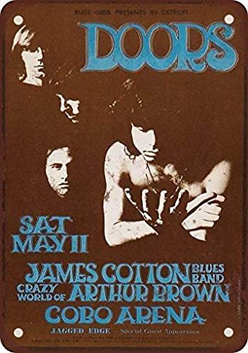 Joycenie Blechschild, Aluminiumschild, 1967, The Doors in Detroit, Vintage-/Retro-Wanddekoration, 30,5 x 20,3 cm Joycenie Blechschild, Aluminiumschild, 1967, The Doors in Detroit, Vintage-/Retro-Wanddekoration, 30,5 x 20,3 cm von Joycenie