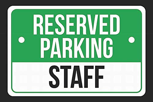 Joycenie Blechschild, Aluminiumschild, Aufschrift "Reserved Parking Staff", 30,5 x 20,3 cm, Grün, Weiß und Schwarz Joycenie Blechschild, Aluminiumschild, Aufschrift "Reserved Parking Staff", 30,5 x 20,3 cm, Grün, Weiß und Schwarz von Joycenie