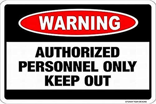 Joycenie Blechschild, Aluminiumschild, Aufschrift "Warning Authorized Personnel Only Keep Out", Wanddekoration, 30,5 x 20,3 cm Joycenie Blechschild, Aluminiumschild, Aufschrift "Warning Authorized Personnel Only Keep Out", Wanddekoration, 30,5 x 20,3 cm von Joycenie