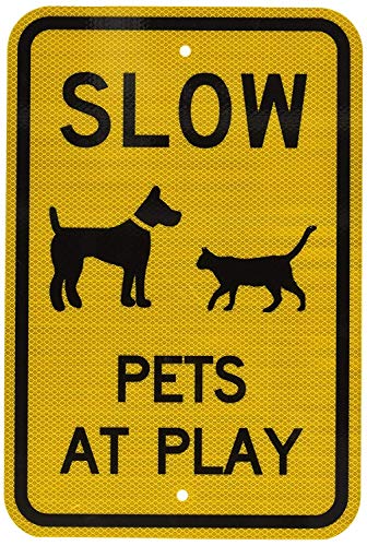 Joycenie Blechschild, Aluminiumschild, Slow Pets at Play, Schwarz auf Gelb, Wanddekoration, 30,5 x 20,3 cm Joycenie Blechschild, Aluminiumschild, Slow Pets at Play, Schwarz auf Gelb, Wanddekoration, 30,5 x 20,3 cm von Joycenie