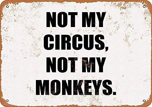 Joycenie Blechschild "Not My Circus, Not My Monkeys", Wanddekoration, 30,5 x 20,3 cm Joycenie Blechschild "Not My Circus, Not My Monkeys", Wanddekoration, 30,5 x 20,3 cm von Joycenie