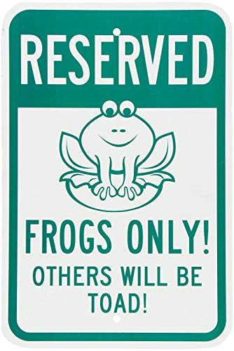 Joycenie Blechschild "Reserved Frogs Only!" "Other Will be Toad!", Aluminiumschild, Wanddekoration, 30,5 x 20,3 cm, Grün auf Weiß Joycenie Blechschild "Reserved Frogs Only!" "Other Will be Toad!", Aluminiumschild, Wanddekoration, 30,5 x 20,3 cm, Grün auf Weiß von Joycenie