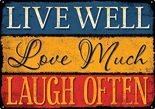 Joycenie Blechschild aus Aluminium, Aufschrift "Live Well Love Much Laugh Oft", Wanddekoration, 30,5 x 20,3 cm Joycenie Blechschild aus Aluminium, Aufschrift "Live Well Love Much Laugh Oft", Wanddekoration, 30,5 x 20,3 cm von Joycenie