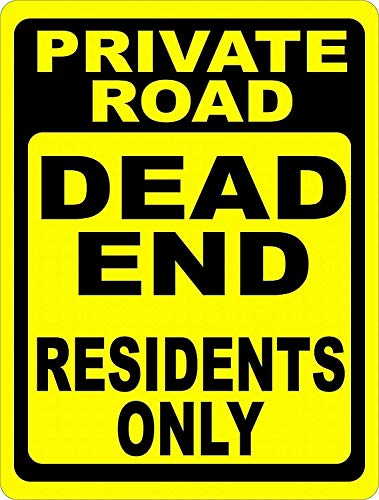 Joycenie Blechschild aus Aluminium, Aufschrift "Private Road Dead End Residents Only", Metallschild, Vintage-Retro-Wanddekoration, 30,5 x 20,3 cm Joycenie Blechschild aus Aluminium, Aufschrift "Private Road Dead End Residents Only", Metallschild, Vintage-Retro-Wanddekoration, 30,5 x 20,3 cm von Joycenie