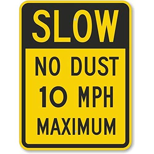 Joycenie Blechschild aus Aluminium, Legend Slow No Dust 10 MPH Maximum, Schwarz auf Gelb, Wanddekoration, 30,5 x 20,3 cm Joycenie Blechschild aus Aluminium, Legend Slow No Dust 10 MPH Maximum, Schwarz auf Gelb, Wanddekoration, 30,5 x 20,3 cm von Joycenie