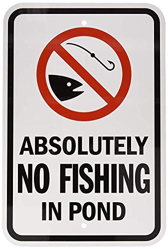 Joycenie Blechschild aus Aluminium, Motiv: "Absolutely No Fishing in Pond", Wanddekoration, 30,5 x 20,3 cm Joycenie Blechschild aus Aluminium, Motiv: "Absolutely No Fishing in Pond", Wanddekoration, 30,5 x 20,3 cm von Joycenie