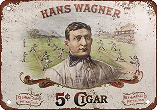 Joycenie Blechschild aus Aluminium, Motiv: Hans Wagner 5 Cent Zigarren Wanddekoration, 30,5 x 20,3 cm Joycenie Blechschild aus Aluminium, Motiv: Hans Wagner 5 Cent Zigarren Wanddekoration, 30,5 x 20,3 cm von Joycenie