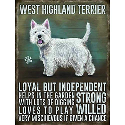 Joycenie Blechschild aus Aluminium, Motiv: West Highland Terrier, Wanddekoration, 30,5 x 20,3 cm Joycenie Blechschild aus Aluminium, Motiv: West Highland Terrier, Wanddekoration, 30,5 x 20,3 cm von Joycenie
