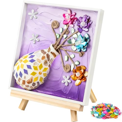 Joyclub DIY Vase Mosaik Malerei Kit Mosaik Kits für Erwachsene und Kinder mit Vase Blume Kreativität Handgemachte Kunst und Handwerk Mosaik Herstellung Projekte Zubehör Weihnachtsgeschenke Home Room von Joyclub