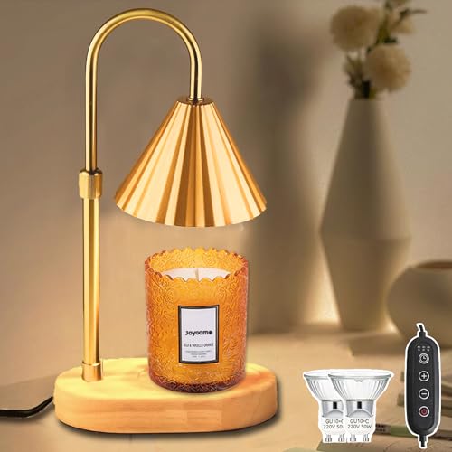 Joycome Candle Warmer Lamp, Kerzenwärmer Lampe Elektrisch mit Timer und Dimmer, Höhenverstellbar Kerzenhalter für Duftkerzen im Glas, Geschenke, Schlafzimmer, Büro, Yoga, Deko (2 Glühbirnen) von Joycome