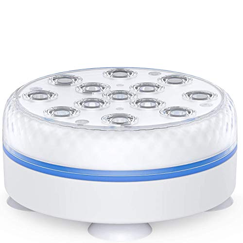 Joycome Poolbeleuchtung 13 RGB LED Pool Licht Unterwasser, Whirlpool Zubehör mit Fernbedienung, Magnet, Poollampen IP68 Wasserdicht Schwimmlichter für Teich Spa Badewanne Dusche Aquarium Deko von Joycome