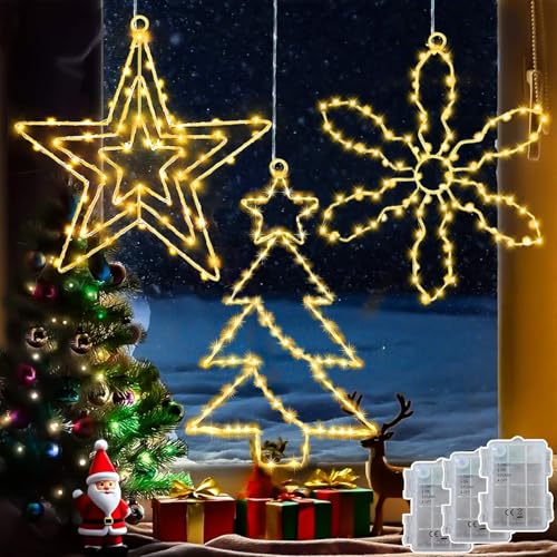 Joycome Weihnachtsdeko Fenster 3 Stück Hängend Stern Baum Schneeflocke Fensterbeleuchtung Weihnachten mit Timer, Weihnachtsbeleuchtung Außen Batterie Wasserdicht Led Stern Fenster für Aussen Innen Joycome Weihnachtsdeko Fenster 3 Stück Hängend Stern Baum Schneeflocke Fensterbeleuchtung Weihnachten mit Timer, Weihnachtsbeleuchtung Außen Batterie Wasserdicht Led Stern Fenster für Aussen Innen von Joycome