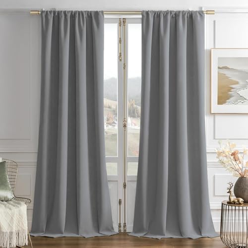 Joydeco 100% Blickdicht Samt Vorhänge mit Kräuselband 2 er Set H 225 x B 132 Grau Schienensystem Schiebevorhang Verdunkelung Thermovorhang Kälteschutz Gardinen Schlafzimmer Wohnzimmer Curtains Joydeco 100% Blickdicht Samt Vorhänge mit Kräuselband 2 er Set H 225 x B 132 Grau Schienensystem Schiebevorhang Verdunkelung Thermovorhang Kälteschutz Gardinen Schlafzimmer Wohnzimmer Curtains von Joydeco
