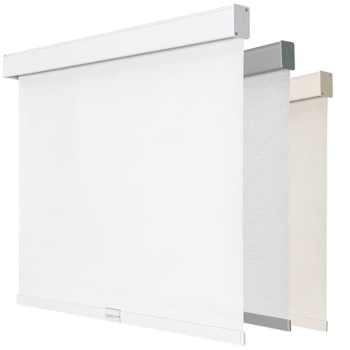 Joydeco 100 % Verdunkelungsrollos, schnurlose Jalousien für Fenster, Freistopp-Schatten, UV-Schutz, natürlich gewebte Rollos für Zuhause und Büro, lichtdichte Aluminiumabdeckung (Weiß, 66 cm B x 190,5 Joydeco 100 % Verdunkelungsrollos, schnurlose Jalousien für Fenster, Freistopp-Schatten, UV-Schutz, natürlich gewebte Rollos für Zuhause und Büro, lichtdichte Aluminiumabdeckung (Weiß, 66 cm B x 190,5 von Joydeco