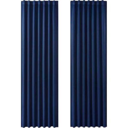 Joydeco Schlaufen Verdeckten Vorhänge 2er Set,H 260 x B 140 Marineblau Verdunkelung Blickdicht Lang Vorhang lärmschutz Stangendurchzug Gardinen Blackout Curtains Schlafzimmer Wohnzimmer von Joydeco