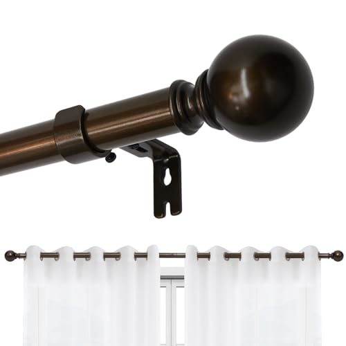 Joydeco Einstellbare Bronzefarben Gardinenstange Set 76cm-114cm Dekorative Vorhangstange mit Aluminium Endkappe für Duschraum Schlafzimmer Wohnzimmer DEY7A Joydeco Einstellbare Bronzefarben Gardinenstange Set 76cm-114cm Dekorative Vorhangstange mit Aluminium Endkappe für Duschraum Schlafzimmer Wohnzimmer DEY7A von Joydeco