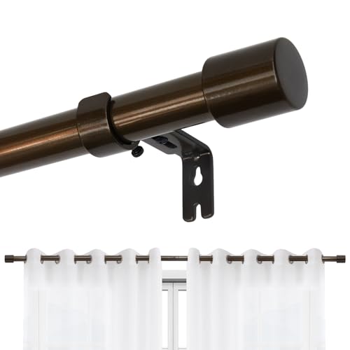 Joydeco Einstellbare Bronzefarben Gardinenstange Set 81cm-157cm Dekorative Vorhangstange mit Aluminium Endkappe für Duschraum Schlafzimmer Wohnzimmer DEY2A Joydeco Einstellbare Bronzefarben Gardinenstange Set 81cm-157cm Dekorative Vorhangstange mit Aluminium Endkappe für Duschraum Schlafzimmer Wohnzimmer DEY2A von Joydeco