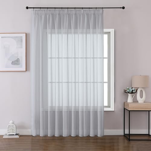 Joydeco Graublaue Maßgeschneidertes Stück Vorhänge für Schienensystem Schiene Gardinen Transparent Vorhang Durchlässig Curtains Modern Living Room von Joydeco