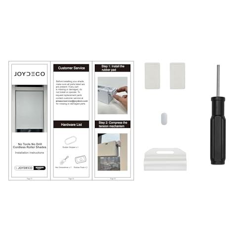 Joydeco Installationszubehör für Verdunkelungsblenden ohne Bohren, kostenloses Ersatz-Hardware-Kit mit Kaufnachweis, Weiß Joydeco Installationszubehör für Verdunkelungsblenden ohne Bohren, kostenloses Ersatz-Hardware-Kit mit Kaufnachweis, Weiß von Joydeco