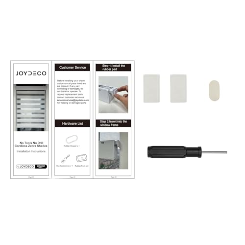 Joydeco Installationszubehör für Zebra-Jalousien ohne Bohren, kostenloses Ersatz-Hardware-Kit mit Kaufnachweis, Beige Joydeco Installationszubehör für Zebra-Jalousien ohne Bohren, kostenloses Ersatz-Hardware-Kit mit Kaufnachweis, Beige von Joydeco