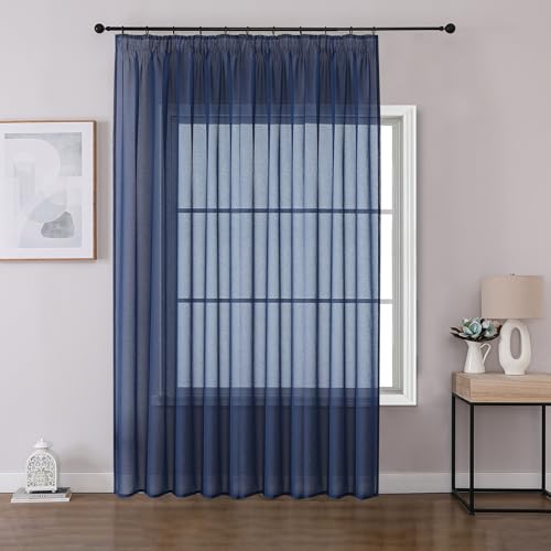 Joydeco Königsblau Maßgeschneidertes Stück Vorhänge für Schienensystem Schiene Gardinen Transparent Vorhang Durchlässig Curtains Modern Living Room von Joydeco