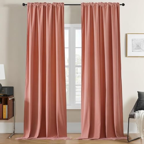 Joydeco Wohnzimmer Samt Gardinen 2er Pack H 240 x B 140 Rosa Elegant Samtvorhang Verdunklungsvorhänge Thermovorhang Kälteschutz Blickdicht Schlafzimmer Joydeco Wohnzimmer Samt Gardinen 2er Pack H 240 x B 140 Rosa Elegant Samtvorhang Verdunklungsvorhänge Thermovorhang Kälteschutz Blickdicht Schlafzimmer von Joydeco