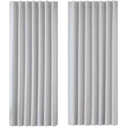 Joydeco Schlaufen Verdeckten Vorhänge 2er Set,H 145 x B 140 Grauweiß Verdunkelung Blackout Blickdicht Kurze Polyester Vorhang Stangendurchzug Gardinen Schlafzimmer Wohnzimmer Curtains Joydeco Schlaufen Verdeckten Vorhänge 2er Set,H 145 x B 140 Grauweiß Verdunkelung Blackout Blickdicht Kurze Polyester Vorhang Stangendurchzug Gardinen Schlafzimmer Wohnzimmer Curtains von Joydeco