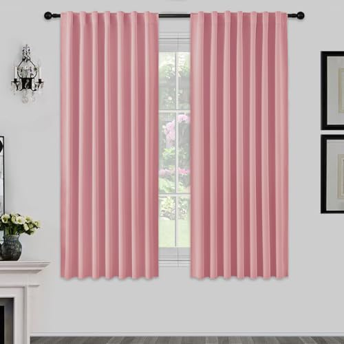 Joydeco Schlaufen Verdeckten Vorhänge 2er Set,H 175 x B 140 Rosa Verdunkelung Blackout Blickdicht Kurze Polyester Vorhang Stangendurchzug Gardinen Schlafzimmer Wohnzimmer Curtains Joydeco Schlaufen Verdeckten Vorhänge 2er Set,H 175 x B 140 Rosa Verdunkelung Blackout Blickdicht Kurze Polyester Vorhang Stangendurchzug Gardinen Schlafzimmer Wohnzimmer Curtains von Joydeco