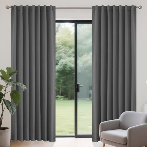 Joydeco Verdunkelungsvorhänge, 274 cm lang, wärmeisoliert, Verdunkelungsvorhänge, 2 Paneele, Raumverdunkelungsvorhänge für Wohnzimmer, Fenster, Stangentasche, Rückenlasche (B 132 x L 274 cm, Hellgrau) Joydeco Verdunkelungsvorhänge, 274 cm lang, wärmeisoliert, Verdunkelungsvorhänge, 2 Paneele, Raumverdunkelungsvorhänge für Wohnzimmer, Fenster, Stangentasche, Rückenlasche (B 132 x L 274 cm, Hellgrau) von Joydeco