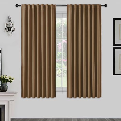 Joydeco Vorhänge mit Verdeckten Schlaufen 2er Set,H 200 x B 140 Braun Verdunkelung Blickdicht Vorhang Stangendurchzug Gardinen Blackout Curtains Schlafzimmer Wohnzimmer Joydeco Vorhänge mit Verdeckten Schlaufen 2er Set,H 200 x B 140 Braun Verdunkelung Blickdicht Vorhang Stangendurchzug Gardinen Blackout Curtains Schlafzimmer Wohnzimmer von Joydeco