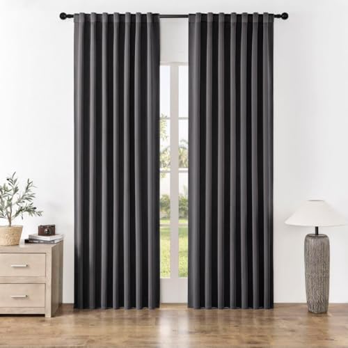 Joydeco Vorhänge mit Verdeckten Schlaufen 2er Set,H 240 x B 140 Dunkelgrau Verdunkelung Blickdicht Lang Vorhang lärmschutz Stangendurchzug Gardinen Blackout Curtains Schlafzimmer Wohnzimmer Joydeco Vorhänge mit Verdeckten Schlaufen 2er Set,H 240 x B 140 Dunkelgrau Verdunkelung Blickdicht Lang Vorhang lärmschutz Stangendurchzug Gardinen Blackout Curtains Schlafzimmer Wohnzimmer von Joydeco