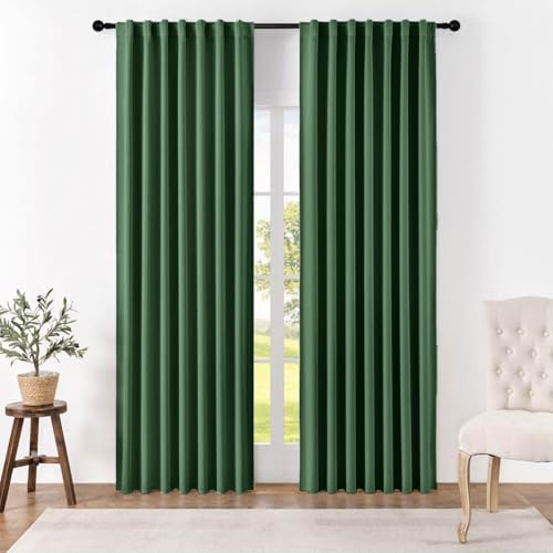 Joydeco Vorhänge mit Verdeckten Schlaufen 2er Set,H 260 x B 140 Dunkelgrün Verdunkelung Blickdicht Lang Vorhang lärmschutz Stangendurchzug Gardinen Blackout Curtains Schlafzimmer Wohnzimmer Joydeco Vorhänge mit Verdeckten Schlaufen 2er Set,H 260 x B 140 Dunkelgrün Verdunkelung Blickdicht Lang Vorhang lärmschutz Stangendurchzug Gardinen Blackout Curtains Schlafzimmer Wohnzimmer von Joydeco