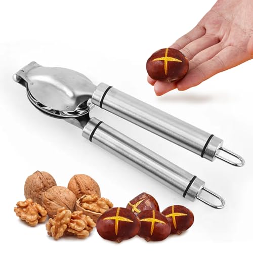 Joyeee Maronen Schneider Kastanienschneider Schäler, Edelstahl Kastanienöffner Clip Verbesserte Nussknacker Walnusszange aus Metall, Tragbares Küchenwerkzeug von Joyeee