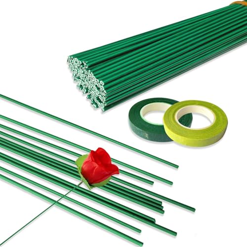 Joyek Blumendraht Grün Set 100 Stück Floristendraht & 2 Rollen Floristenband 300x2mm Steckdraht Blumenstieldraht für DIY Blumenbouquets Blumenarrangements und Handwerk Joyek Blumendraht Grün Set 100 Stück Floristendraht & 2 Rollen Floristenband 300x2mm Steckdraht Blumenstieldraht für DIY Blumenbouquets Blumenarrangements und Handwerk von Joyek