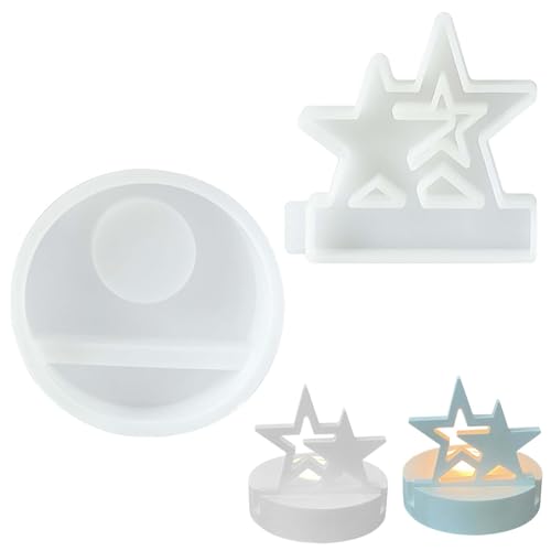 Joyek Einschieber Silikonform Stern – Gießformen mit Runder Basis für Teelichthalter und Kerzenhalter – DIY Dekoform für Epoxidharz, Gips & Beton Joyek Einschieber Silikonform Stern – Gießformen mit Runder Basis für Teelichthalter und Kerzenhalter – DIY Dekoform für Epoxidharz, Gips & Beton von Joyek