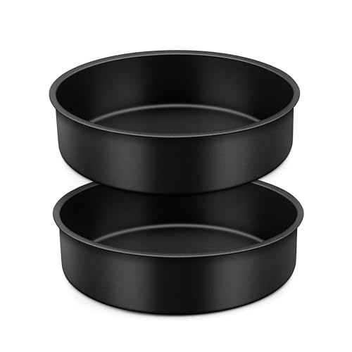 Joyfair 20,3 cm Kuchenform 2er-Set, antihaftbeschichtete Edelstahl-Schicht-Kuchenform, runde Backform zum Braten von Brot Pie Brownie, rostbeständig & leicht zu reinigen, einteiliges Design & 5 cm von Joyfair