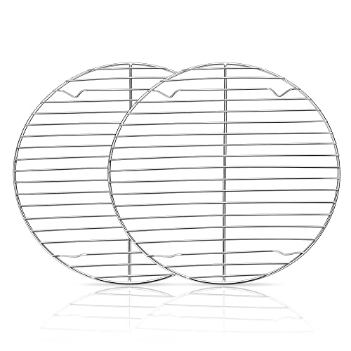 Joyfair Abkühlgitter Rund 2er Set, Edelstahl Kuchengitter Auskühlgitter Set, Backgitter zum Backen Kochen Kühlen Dämpfen, Gesund & Langlebig, Ofen- und Spülmaschinenfest, Metall Silber - 27cm Joyfair Abkühlgitter Rund 2er Set, Edelstahl Kuchengitter Auskühlgitter Set, Backgitter zum Backen Kochen Kühlen Dämpfen, Gesund & Langlebig, Ofen- und Spülmaschinenfest, Metall Silber - 27cm von Joyfair